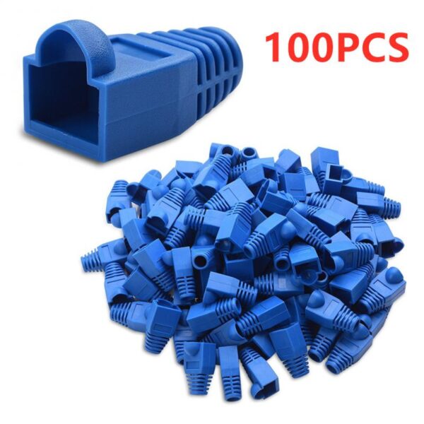 100Pcs RJ45 CAT6 CAT5e Adapter Cap Ethernet Network Cable Connector Plugs Cover RJ45 Caps Cat5 CAT6 Protective Sleeve Wholesale