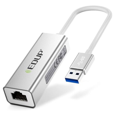 EDUP USB to Ethernet Adapter,Portable USB 3.0 to 10/100/1000 Gigabit Ethernet RJ45 LAN Network Adapter 1