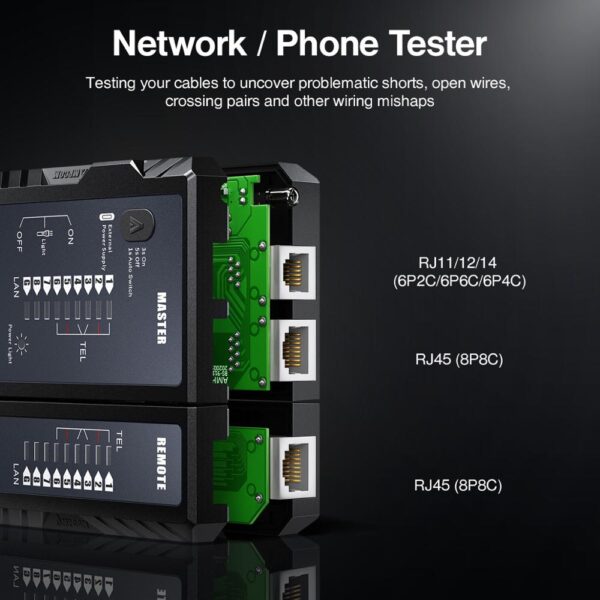 AMPCOM Network Cable Tester rj45 RJ11 Network LAN Ethernet RJ45 Cable Tester tool LAN Networking Tool network Repair 3