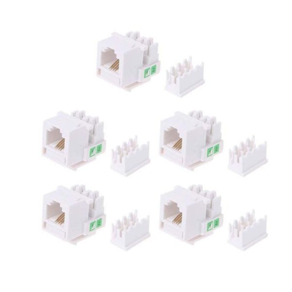 5Pcs Tool-free Telephone Module RJ11 Network CAT3 Voice Module Gold-plated Adapter Telephone Extender Keystone 2