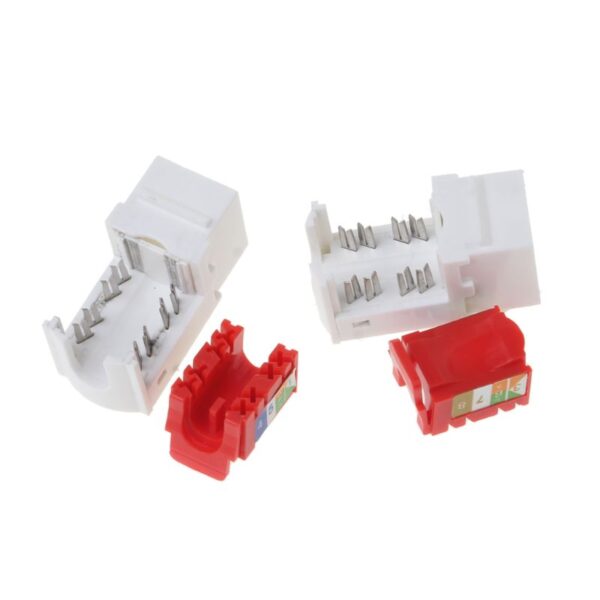 2Pcs CAT6 Network Module Information Socket RJ45 Connector Adapter Keystone Jacks Modules Tool-free Connection Y51A 5