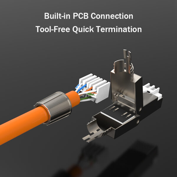 Launched New - RJ45 8P8C Unshield Shielded Field Connector - RJ45 Termination Plug for Cat.6/6A/7 23AWG Solid Installation Cable 4