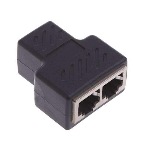 1 To 2 Ways LAN Ethernet Network Cable RJ45 Female Splitter Connector Adapter ,Convert a Single RJ45 Outlet to two RJ45 Sockets 4