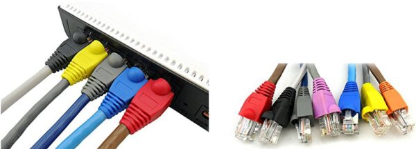 100 Pcs Mixed Color CAT5E CAT6 RJ45 Ethernet Network Cable Strain Relief Boots Cable Connector Plug Cover 6