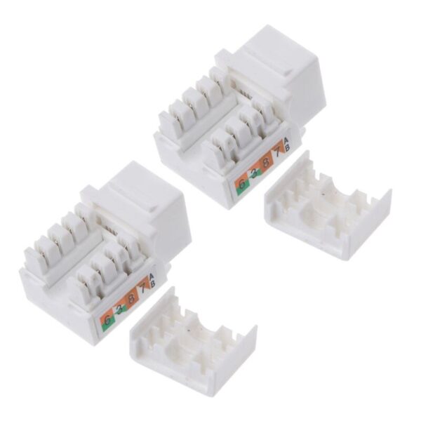 2Pcs CAT6 Network Module Information Socket RJ45 Connector Adapter Keystone Jack A0KB 2