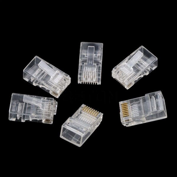 Kebidu 100PCS RJ45 RJ-45 Ethernet Cables Module Plug Network Connector for UTP Cat5 Cat5e Network Cable Crystal Heads 8P8C HOT 3