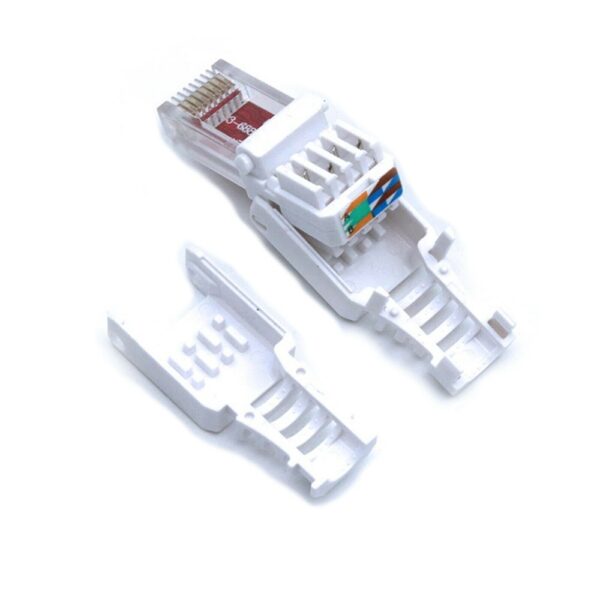 No Crimp Connectors Ethernet Cable Tool-less Crystal Head Plug CAT6 RJ45 Connector 4