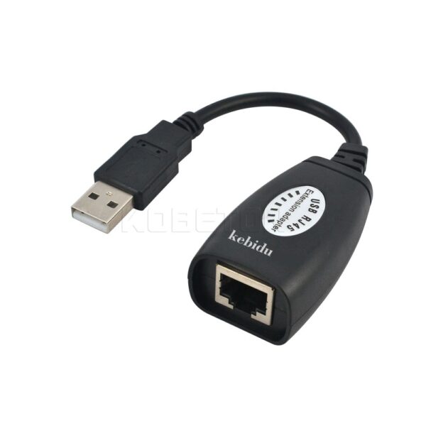 kebidu USB 2.0 Extension Extender Adapter male & Female Up To 150ft Using CAT5/CAT5E/6 RJ45 Lan Network Ethernet Repeater Cable 5