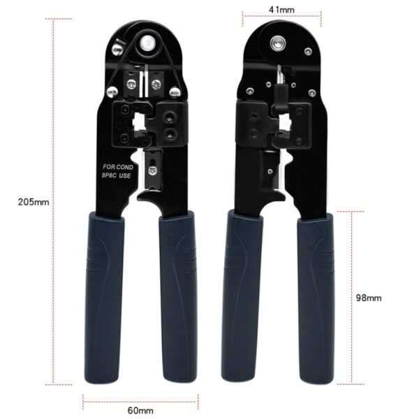 Cable Crimper,8P8C Rj45 Ethernet Connector Crimp Computer Hand Tools Multifunction Wire Pliers, Stripping, Thread Trimming 3