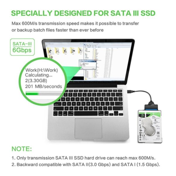 Congdi USB SATA 3 Cable Sata To USB 3.0 Adapter UP To 6 Gbps Support 2.5Inch External SSD HDD Hard Drive 22 Pin Sata III A25 2.0 6