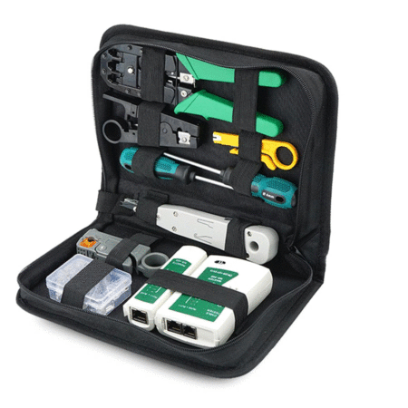 Network Cable Tester Tool LAN Utp Screwdriver Wire Stripper RJ45 Connector Computer Network Crimping Pliers Tool Kit Set 1