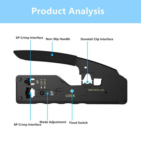 RJ45 Cat7 Network Cable Pliers 6P 8P Crystal Head Dovetail Clip Crimper Pliers Cat5e Cat6 Cat 7 Networking Crimping Tools RJ 45 6