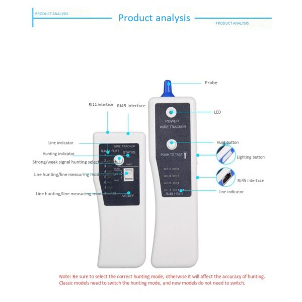 RJ45 RJ11 Wire Tracker Telephone Ethernet LAN Network Cable Tester Testing Tool Line Finder 2
