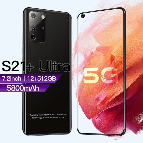 Galay S21+ Ultra 7.2 Inch Smartphone 5800mAh Unlock Global Version 4G 5G Android 10.0 16MP+32MP 12GB+512GB Celulares Smartphone 5