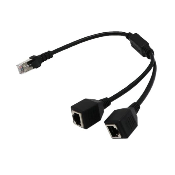 RJ45 Network Splitter Adapter Cable 1 Male to 2 Female Socket Port LAN Ethernet Network Splitter Y Adapter Cable 1