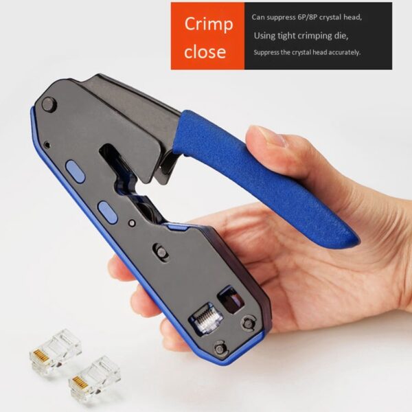 Multifunctional Rj45 Crystal Head 8P6P Network Tool with Stripping Squeezing Crimping Network Cable Pliers 1