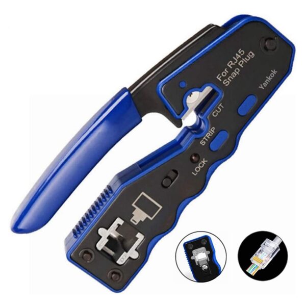 RJ45 Crimper Tool Kit Wire Tool for Cat6 Cat5 Cat5E 8P8C Modular Connectors All-In-One Stripper Cutter Crimper Tool 4