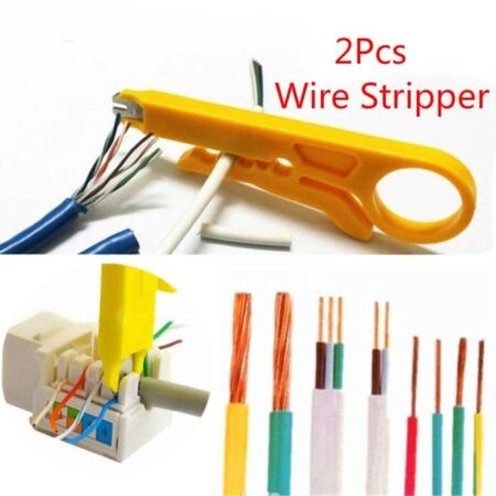 2pcs Mini Portable Wire Stripping Crimper Pocket Crimping Tool Telephone Network Cable Stripping Cutter 1