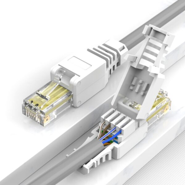 White RJ45 Tool-less Connector No Crimp Connectors Cat6 Connector Cat5e Connectors Cat5 Connectors 1