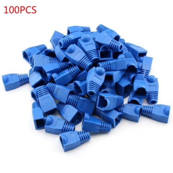 High Quality New 100Pcs RJ45 Connector Modular Network Plug End Cap Boot Guard Head Plug Cable Protection Mini Protective Cover 1