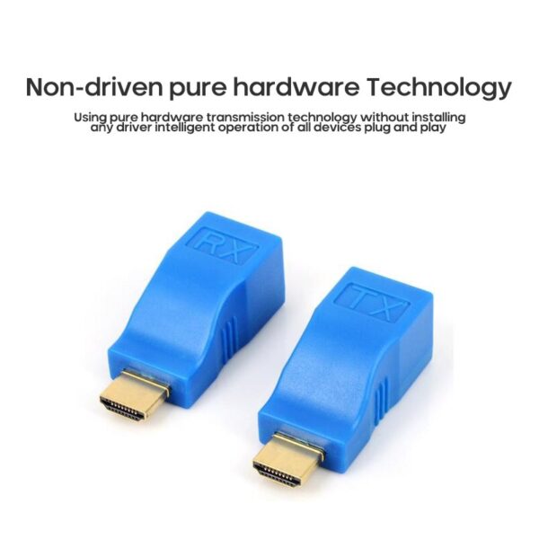 4K HDMI-compatible Extender Extension Up To 30m Over CAT5e / 6 UTP LAN Single Network Cable RJ45 Ports To HDMI HD Connectors 3