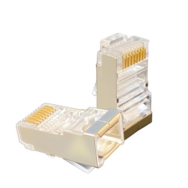 10pcs/lot End Pass Though RJ45 Shielded Connector Cat 5e Cat 6 Network Plug RJ45 Adapter 2