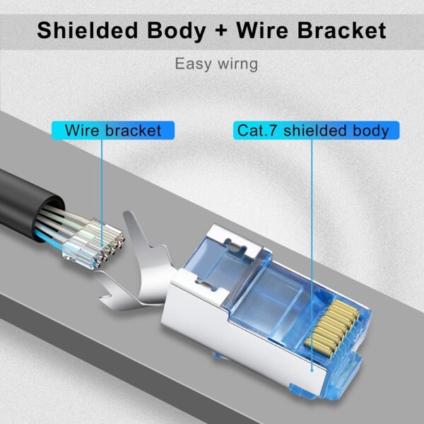 Cat7 RJ45 Connector 8P8C Modular Ethernet Cable Head Plug Gold-plated Cat 7 Crimp Network RJ 45 Cat7 Colorful Crimper Connector 4