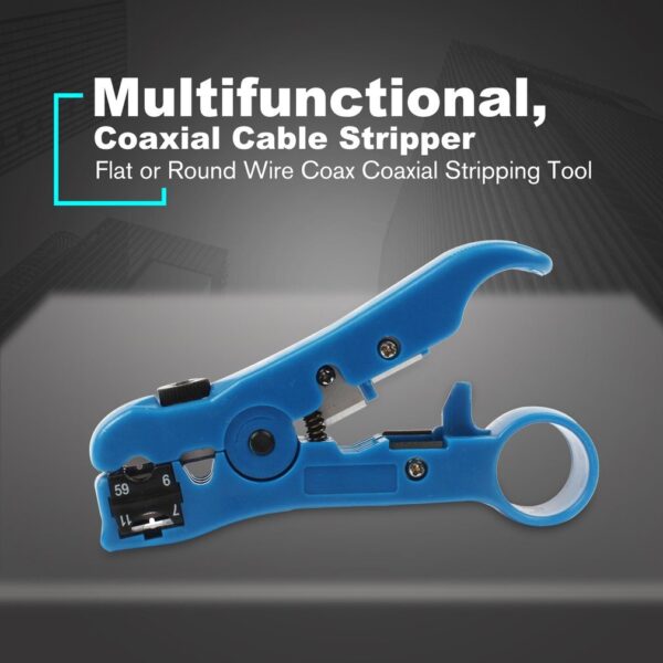 Universal Network Cable Stripper Cutter Stripping Pliers Tool Flat or Round UTP Cat5 Cat6 Wire Coax Coaxial Stripping Tool 2