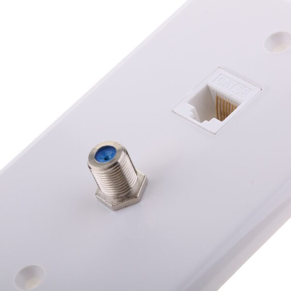 RJ45 Computer Wall Plate With Coaxial F Type Ethernet Network Face Plate Socket Outlet Wall Panel 6