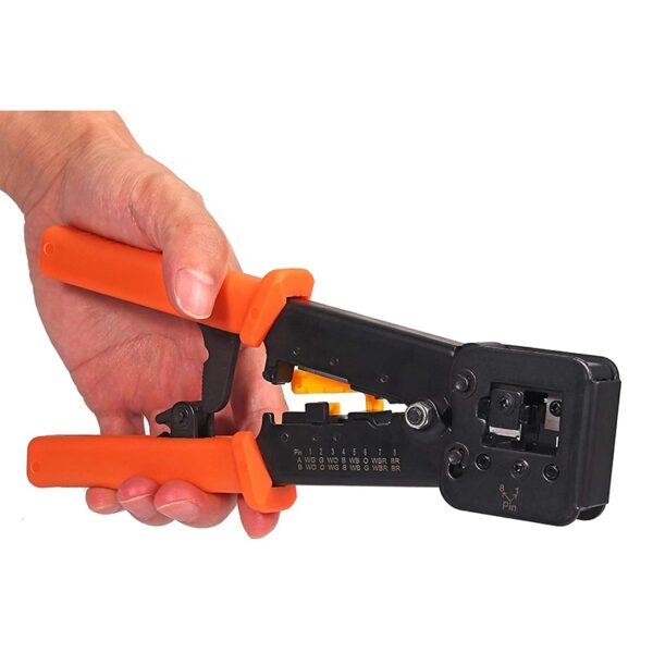 6 in 1 Crimping Tool Kit for Standard and Through Hole RJ45 / RJ12 Connectors with 50 Plugs 4