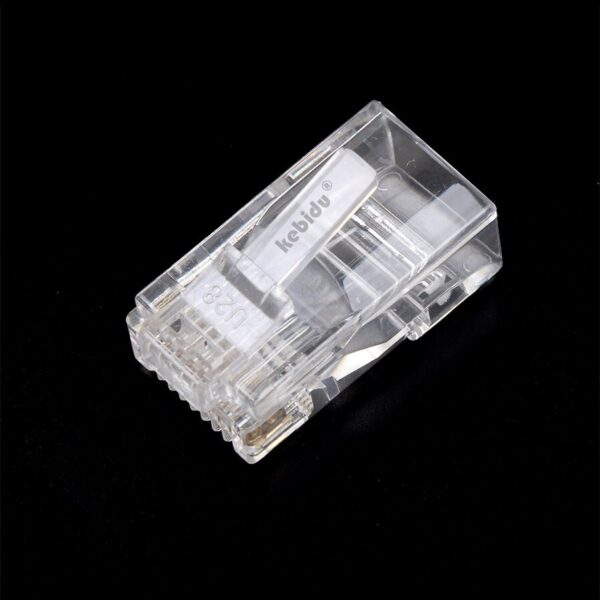 Kebidu 100PCS RJ45 RJ-45 Ethernet Cables Module Plug Network Connector for UTP Cat5 Cat5e Network Cable Crystal Heads 8P8C HOT 6