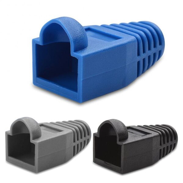 High Quality New 100Pcs RJ45 Connector Modular Network Plug End Cap Boot Guard Head Plug Cable Protection Mini Protective Cover 2