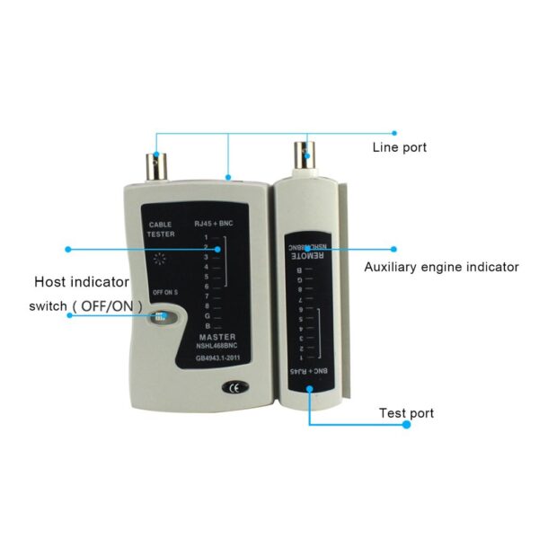 NST-YG468B Diagnostic Tool Portable LAN Network Cable Wire RJ45 BNC Network Cable Tester Detector Networking Remote Test 2