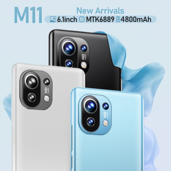 Cheapest Smart Phone M11 6.1 Inch HD Full Screen Smartphone Android 5000mAh Unlocked Dual Sim Mobile Phone Fast Shipping Gift 3