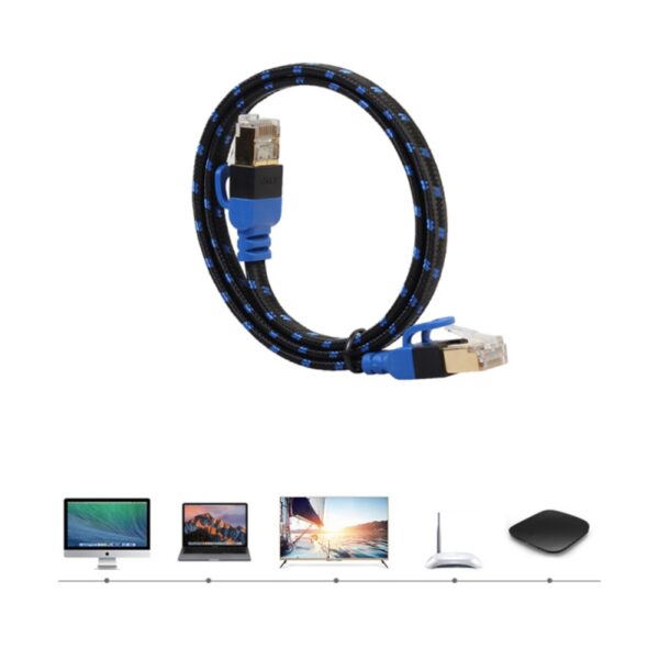 Durable 50cm1M 2M 3M 5M 10M 15M 20M CAT7 Ethernet Internet Network Patch LAN Flat Cable Cord For Computer ADSL Router 5