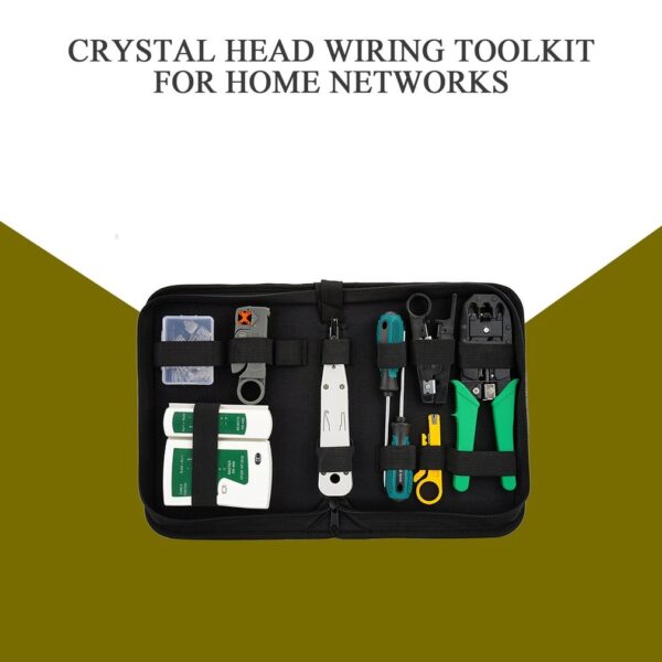 Computer Network Repair Tool Kit LAN Cable Tester Wire Cutter Screwdriver Pliers Crimping Maintenance Tool Set Bag 6