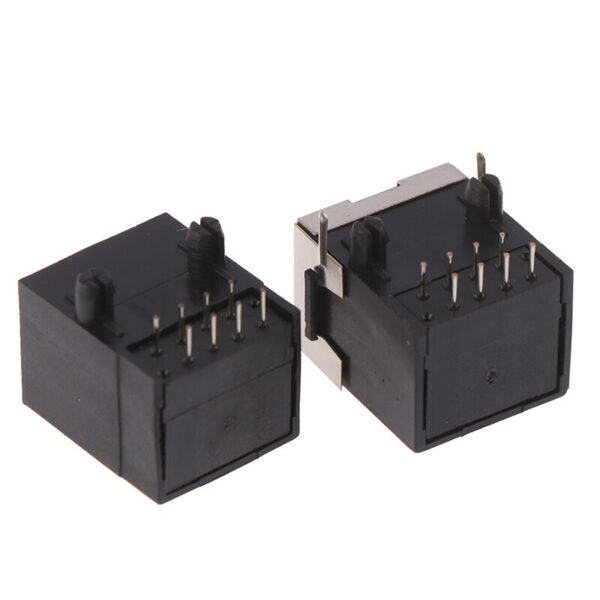 10PCS RJ45 Metal 8 Pin Female PCB Right Angle Board Jack Connector 4