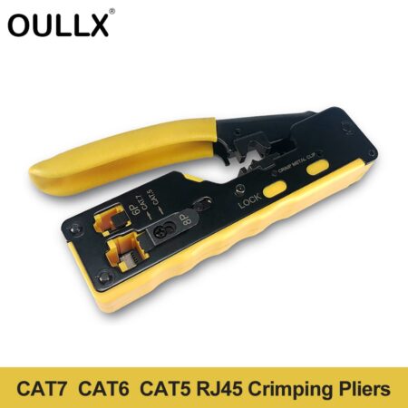 OULLX Cat7 RJ45 Crimper Hand Network Tools Pliers RJ12 Cat5 Cat6 8P8C Cable Stripper Pressing Clamp Tongs Clip Multi Function 1