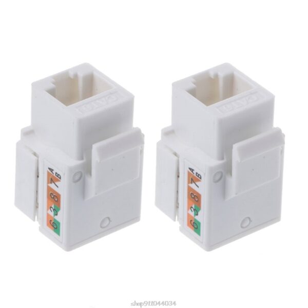 2Pcs CAT6 Network Module Information Socket RJ45 Connector Adapter Keystone Jack Mar22 21 Dropship 3