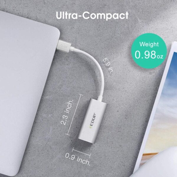 EDUP USB to Ethernet Adapter,Portable USB 3.0 to 10/100/1000 Gigabit Ethernet RJ45 LAN Network Adapter 6