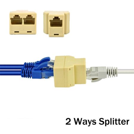 2Pcs 1 To 2 Ways RJ45 Connector  CAT5 CAT6 LAN Ethernet Cord Network Plug Cable Female Splitter Professional  Practical Adapters 1