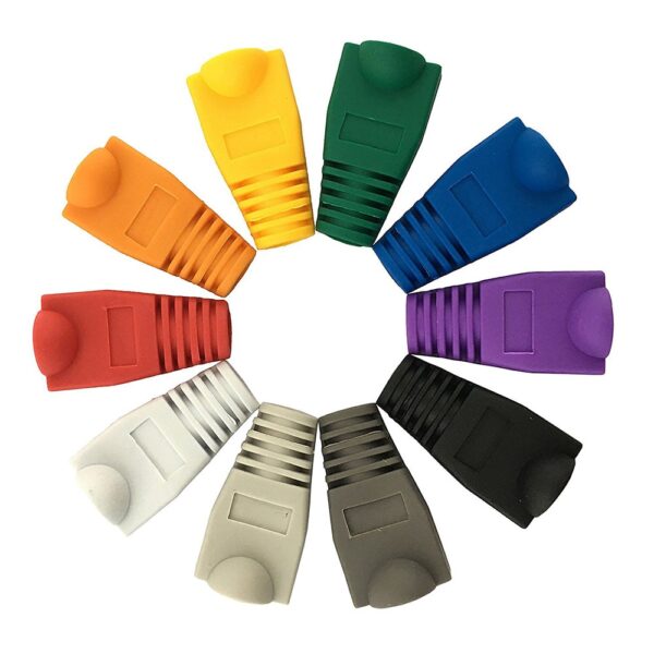 100 Pcs Mixed Color CAT5E CAT6 RJ45 Ethernet Network Cable Strain Relief Boots Cable Connector Plug Cover 2