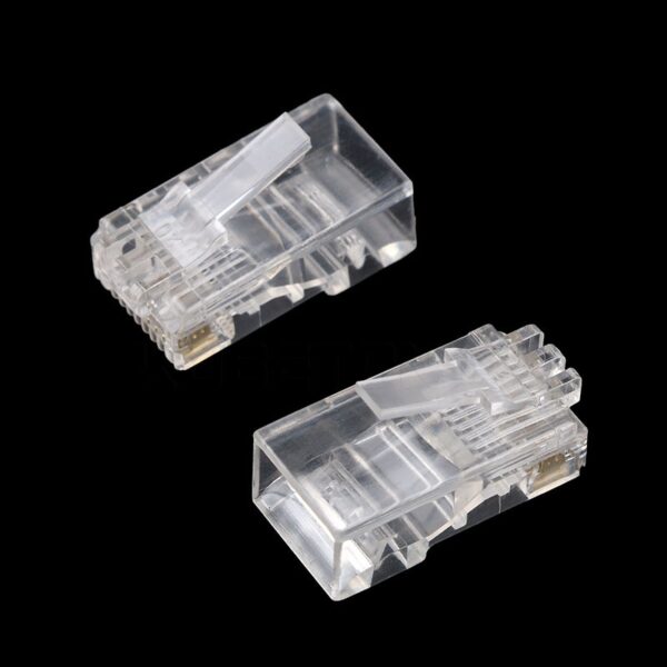 Kebidu 100PCS RJ45 RJ-45 Ethernet Cables Module Plug Network Connector for UTP Cat5 Cat5e Network Cable Crystal Heads 8P8C HOT 5