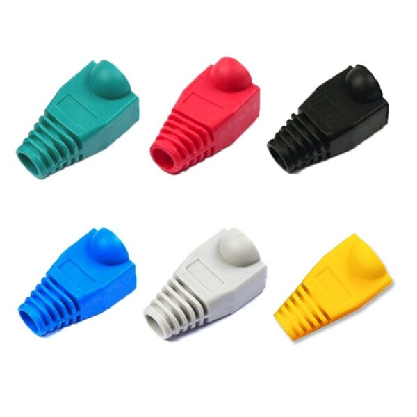 JONSNOW RJ-45 CAT6 CAT5e Adapter Cap Ethernet Network Cable Connector Plugs RJ45 Caps Cat 5 CAT6 protective sleeve multicolour 3