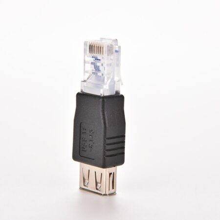 Transverter Plug PC Crystal Head RJ45 Male to USB 2.0 AF A Female Adapter Connector Laptop LAN Network Cable Ethernet Converter 1