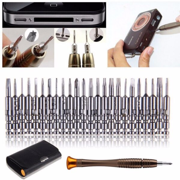 25 in 1 For iPhone Cellphone Tablet PC Repair Screwdriver Set Torx Herramientas Ferramentas Screwdriver Wallet Set Repair Tools 2