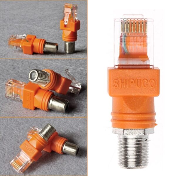 F Female To RJ45 Male Coaxial Barrel Coupler Adapter RJ45 To RF Connector Converter 5