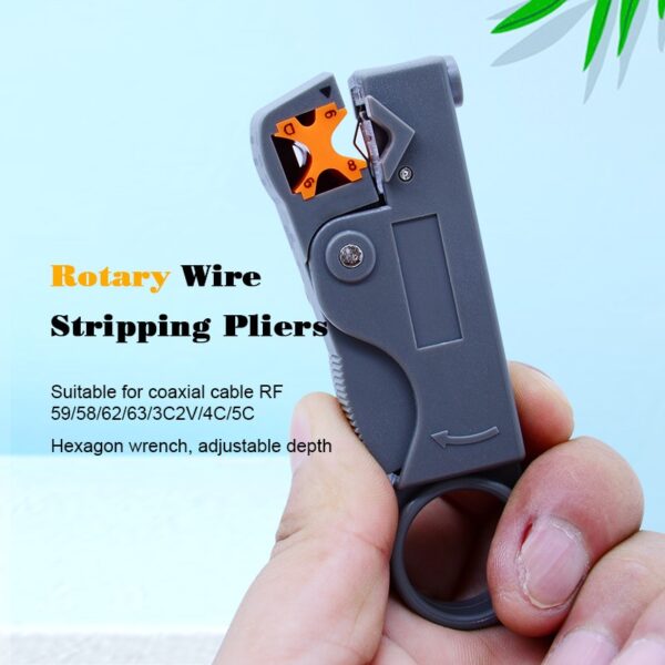 OUTEST coaxial cable stripper rotary  Wire Stripping Pliers for Tool for RG59/6/7/11 Multitool Network Tool 1