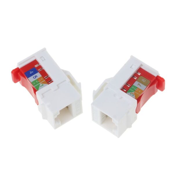 2Pcs CAT6 Network Module Information Socket RJ45 Connector Adapter Keystone Jacks Modules Tool-free Connection Y51A 3