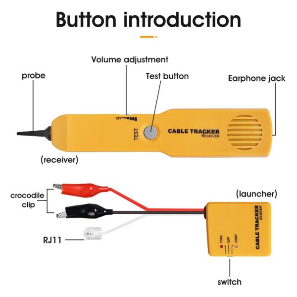 Tracker Diagnose Tone Finder Telephone Wire Cable Tester Toner Tracer inder Detector Networking Tools 5